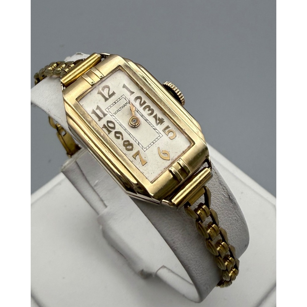 Vintage Waltham Art Deco 9 Jewel Watch 10K RGP Brunner Band Parts Repair